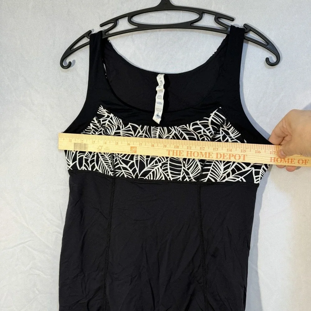 Lululemon Tank‎ Top Ta Ta Topper Pretty Palm Black Angel Size 10 Athletic Casual